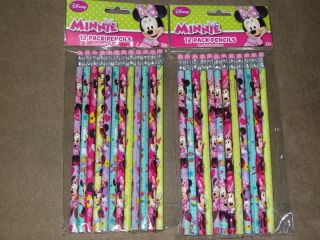 24 Disney Minnie Mouse No.  2 Lead Pencils - 2 Pkgs.  Of 12 Each - In Package