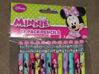 24 Disney Minnie Mouse No.  2 Lead Pencils - 2 Pkgs.  Of 12 Each - In Package 2