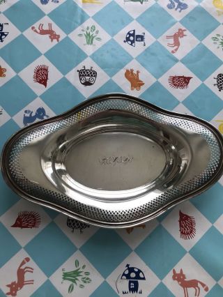 Very Pretty Victorian Engraved Sterling Silver Gorham Tray /dia 26 X 17 126g