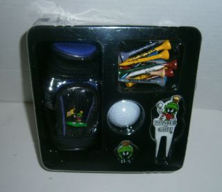 Vintage Looney Tunes Marvin The Martian Golf Ball Set Marker Ball Case Tees