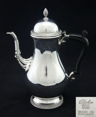 Large Georgian Baluster Style Barker Ellis Coffee Pot Silver Plated Sheffield