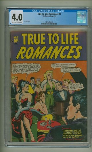 True - To - Life Romances 7 (cgc 4.  0) Ow/w Pages; L.  B.  Cole Cover; 1951 (c 24905)