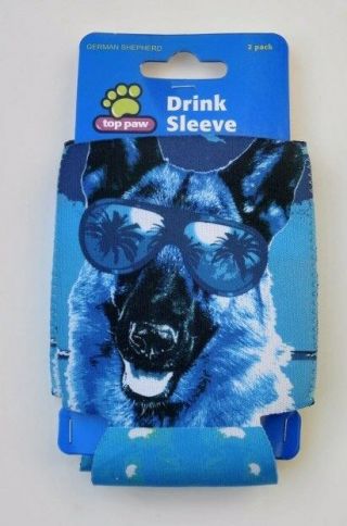 German Shepherd Dog Lover Drink Sleeve Koozie By Top Paw Nip Set Of 2