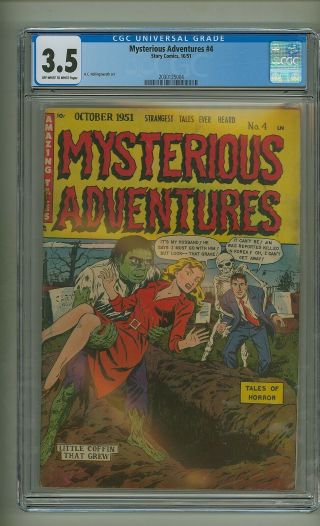 Mysterious Adventures 4 (cgc 3.  5) Ow/w Pages; Story Comics; 1951 (c 24876)
