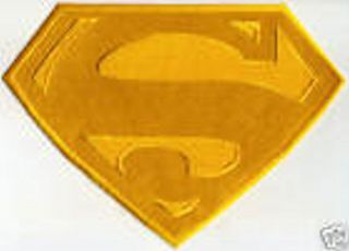 7 " X 10 " Large Fully Embroidered All Yellow Superman Cape Back Logo Patch