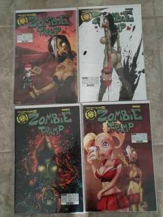 Zombie Tramp Comics 1 - 4 Read Once/bag And Board