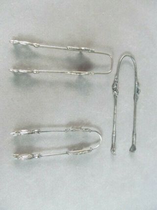 3 Ornate Victorian Silverplate Pickle Castor Tongs 2