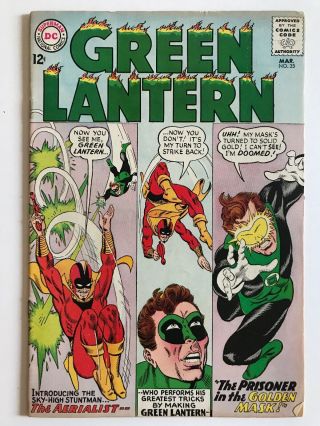 Green Lantern 35 — Dc Comics 1965 — Aerialist & Prisoner Of The Golden Mask