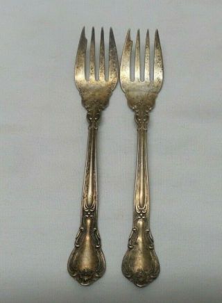 2 Vintage Gorham Sterling Silver Salad Forks Chantilly No Monogram