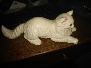 Ceramic White Cat,  To Hang On Wall