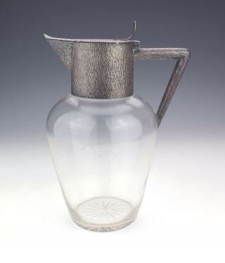 Antique Wmf Silver Plated Glass Claret Jug - Art Nouveau