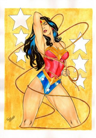 Wonder Woman 2 Sexy Color Pinup Art - Comic Page By Taisa Gomes