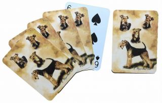 Airedale Terrier Playing Cards Set Of Poker Card By Ruth Maystead