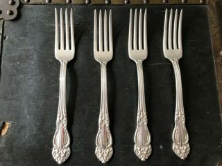 Reed And Barton Festivity (tiger Lily) Silver Plate Forks Set Of 4
