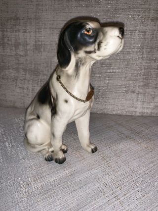 Vintage Arnart Japan Porcelain Pointer Dog Figurine W/ Metal Collar