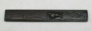 A169: REAL old Japanese small sword KOZUKA with good work of traditional rabbit 2