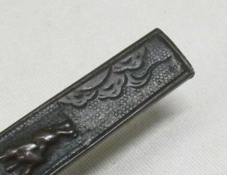 A169: REAL old Japanese small sword KOZUKA with good work of traditional rabbit 3