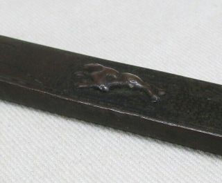 A169: REAL old Japanese small sword KOZUKA with good work of traditional rabbit 6