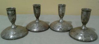 Set Of 4 Vintage Gorham Sterling Silver Celeste Candle Holders (lot6910)