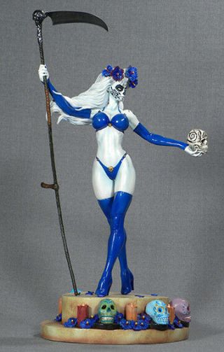 Lady Death La Muerta Azul Variant Statue 15/150 SIGNED Clayburn Moore 4