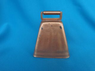 Vintage Copper Cow Bell With Clapper 3 1/2 " Tall