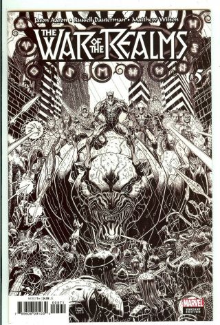 War Of The Realms 5 1:200 Art Adams Black White Variant Marvel Comic 2019 9.  2