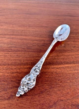 Reed & Barton Sterling Silver Pierced Olive Spoon: Les Six Fleurs 1901,  No Mono