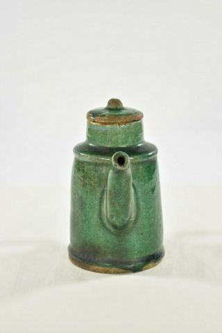 Antique Chinese Green Ceramic / Pottery Teapot / Wine Pot,  19th c 5
