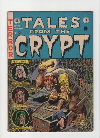 Tales From The Crypt 29 Vintage Ec Comic Horror Old Witch Crypt - Keeper Gold 10c