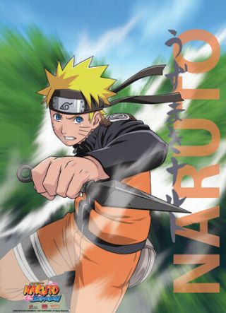 Wall Scroll - Naruto Shippuden - Kunai Attack Anime Art Licensed Ge5249