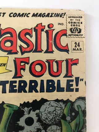 The Fantastic Four 24 Marvel Comics 1964 Jack Kirby VG - 3