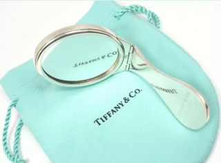 Rare Vintage Tiffany & Co 925 Sterling Silver Compact Folding Hand Mirror