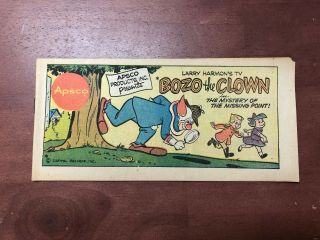 Bozo The Clown Mystery Of The Missing Point Apsco Giveaway Promo Mini Comic