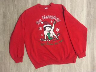 Red Betty Boop L - Xl Christmas Sweater Crewneck