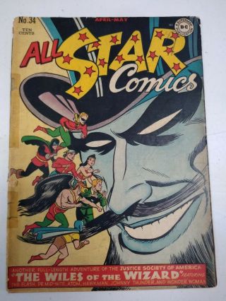 All - Star Comics 34 First Appearance Of The Wizard William Zand Golden Age Dc