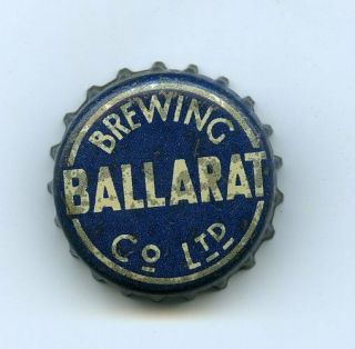 Vintage Ballarat Brewery Beer Bottle Cap (cork Backed)