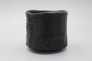 Rare Antique Japanese Pottery Black Raku Ware Chawan Tea Bowl Edo? 2