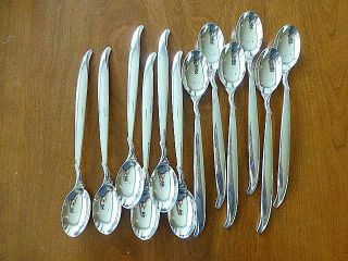 12 Flair 1847 Rogers International Silver Silverplate Iced Tea Spoon Modern Mcm