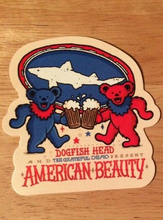 Dogfish Head Brewery Grateful Dead American Beauty Dancing Bear Sticker