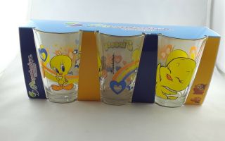 Tweety Bird Set Of 3 Juice Glasses By Pasabahce Workshop Looney Tunes