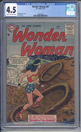 Wonder Woman 87 Cgc Graded Vg,  4.  5 Scarce.  H.  G.  Peter Art 1957
