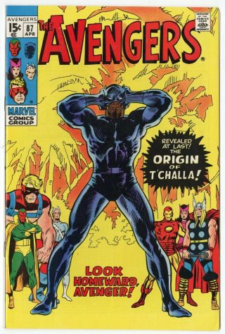 Avengers 87 Nm - 9.  2 White Pages Origin Black Panther Marvel 1971