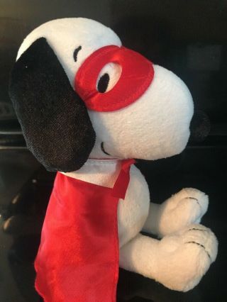 Peanuts Snoopy As The Masked Marvel Red Cape & Mask Plush 8 "