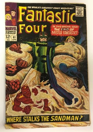 The Fantastic Four 61 Marvel Comics 1967 Jack Kirby Vg,