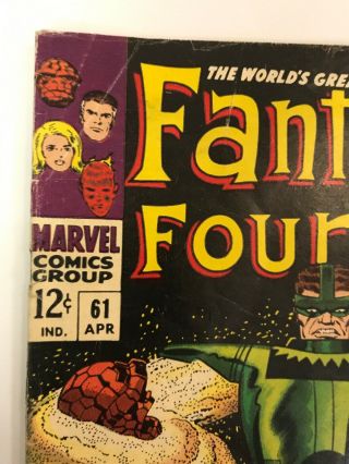 The Fantastic Four 61 Marvel Comics 1967 Jack Kirby VG, 2