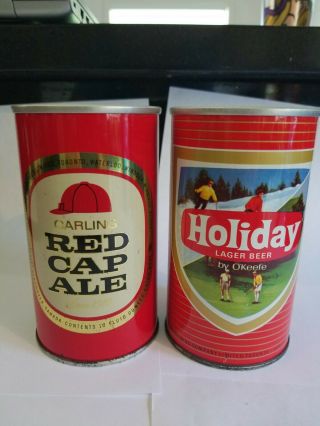 2 Older Canadian Cans - Holiday And Red Red Cap Ale