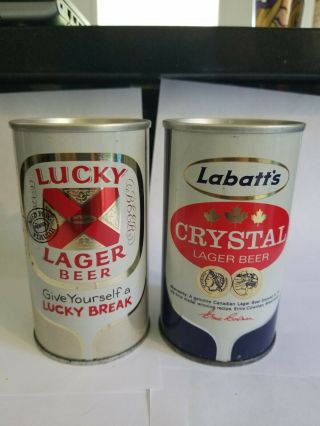2 Older Canadian Cans - Lucky And Labatt 