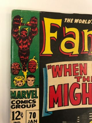 The Fantastic Four 70 Marvel Comics 1968 Jack Kirby FN,  Stan Lee 2