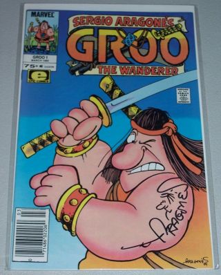 Groo The Wanderer 1 (1985) Signed By Artist Sergio Aragones Vf