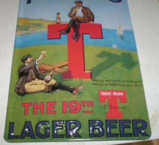 Old Metal Beer Advertising Sign For Bar - 3 Dimension - Tennents Lager Beer
